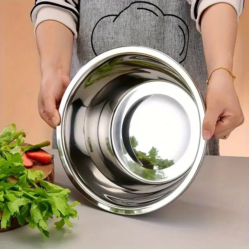 2pcs Stainless Steel Colander Set - Vegetable Fruit Pasta Strainer, Large Heavy Duty Filter Bowl
