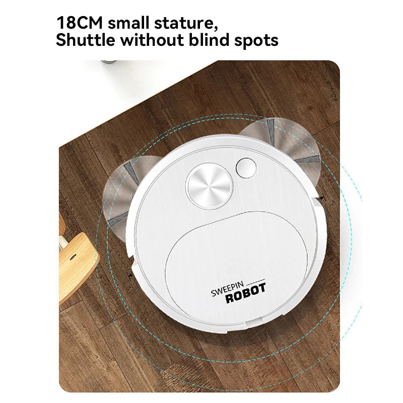 Automatic Electric Floor Vacuum Cleaner 3-in-1 1500Pa Sweeping Mop USB Rechargeable Wireless for Home And Office Use