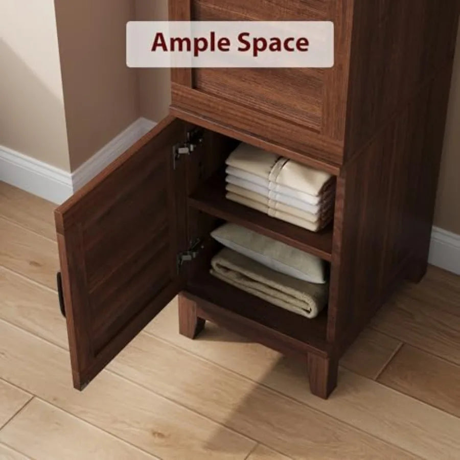 Armoire Wardrobe Closet with 2 Doors Wooden Wardrobe Cabinet with Hanging Rod 72 in Narrow Tall Clothing Armoire Cabinet with 1