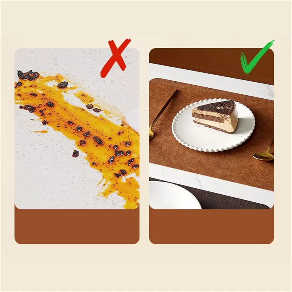 Faux Leather Heat Resistant Waterproof Double Sided Dining Placemats