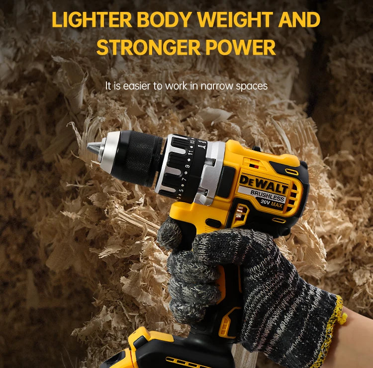 Dewalt DCD796 Compact Cordless Brushless Impact Drill LED Light Powerful Multi-functional Electric Power Tool 20V Battery