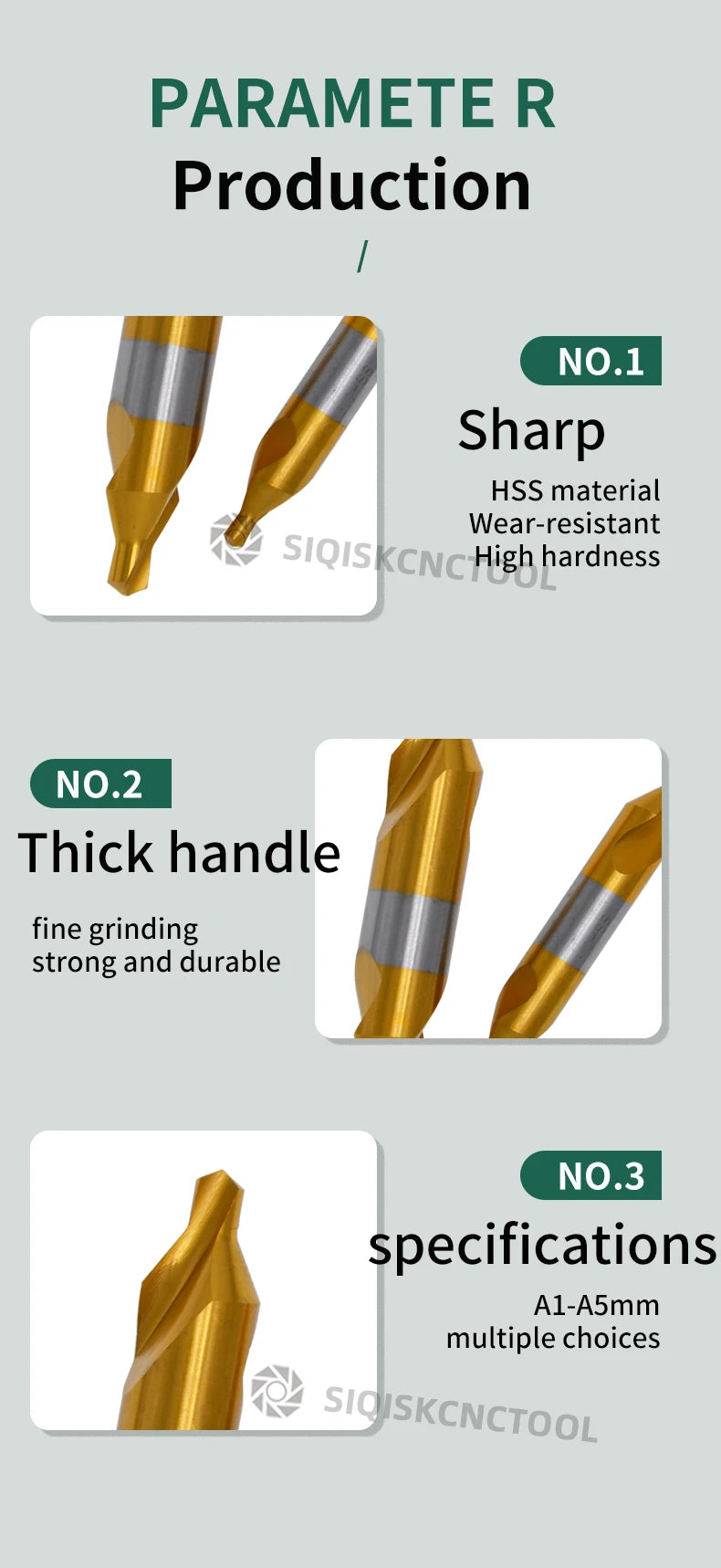 HSS Combined Center Drills Ti-Coated 60 Degree Countersinks Angle Bit Set 6pcs 1.0-5mm Metal Centering Dril Bit Lathe W6542 M35