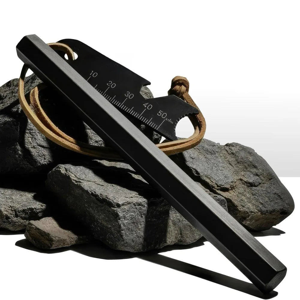 3-piece set, iron magnesium ignition rod ignition kit, including hexagonal iron magnesium rod, igniter and hanging rope, waterproof survival fire sickle steel, suitable for outdoor equipment such as camping, hiking, backpacki