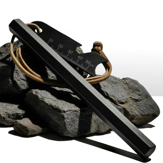 3-piece set, iron magnesium ignition rod ignition kit, including hexagonal iron magnesium rod, igniter and hanging rope, waterproof survival fire sickle steel, suitable for outdoor equipment such as camping, hiking, backpacki