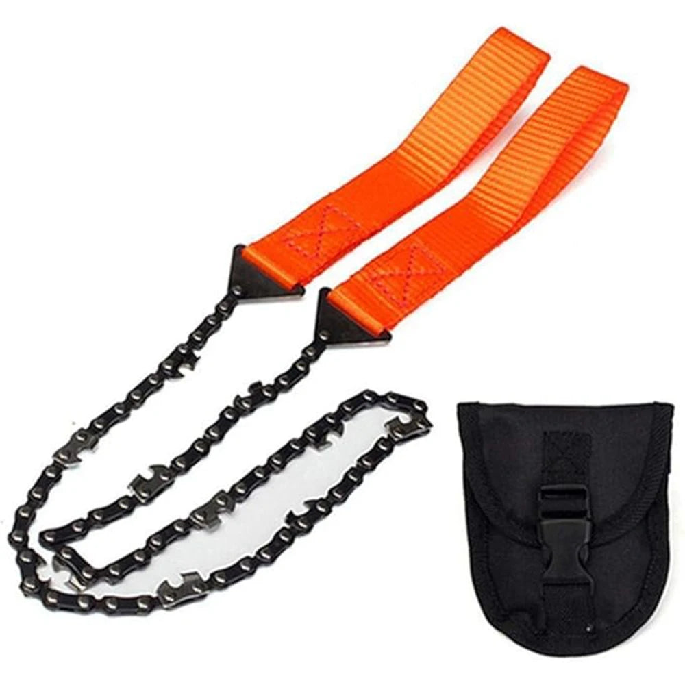 24 Inch Pocket Chain Rope Saw Portable Hand Saw With Sharp Teeth Blades for Survival Gear Camping Hunting Tree Cutting