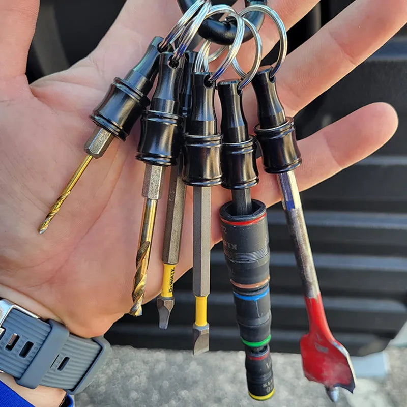 Bit Holder Keychain for Quick Change Hex Screwdriver Bits