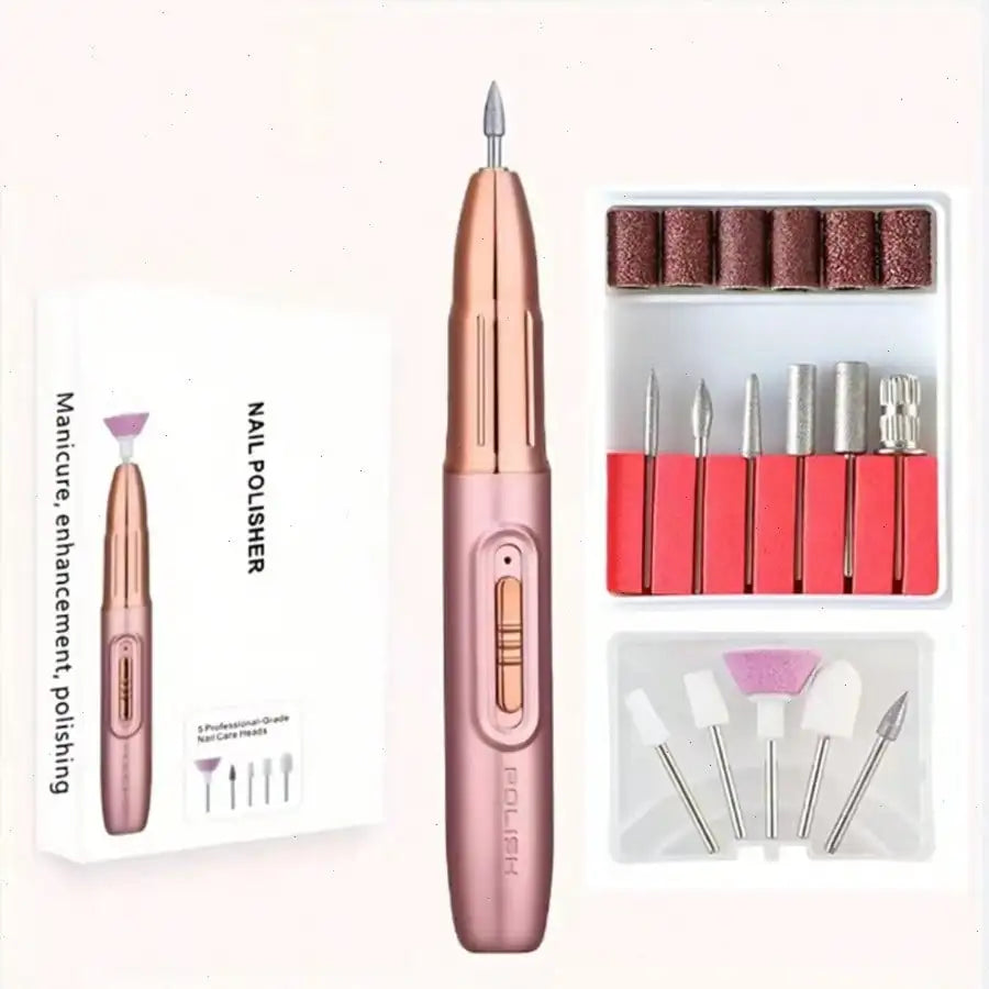 Professional Cordless Rechargeable Electric Nail Drill Machine, Portable Nail File with HD LED Display and 32 Adjustable Speeds, All-in-One Manicure Pedicure Tool for Acrylic Gel Nails Polishing, Grinding and Cuticle Remover,