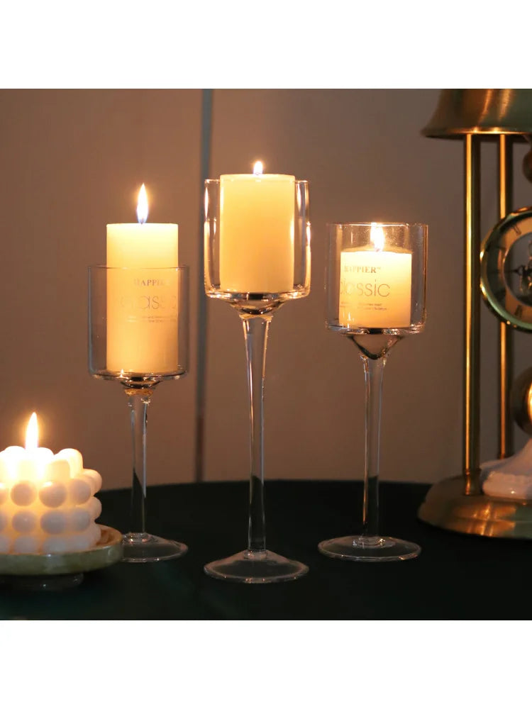 Luxury Glass Candle Holders For Elegant Wedding Home Decor