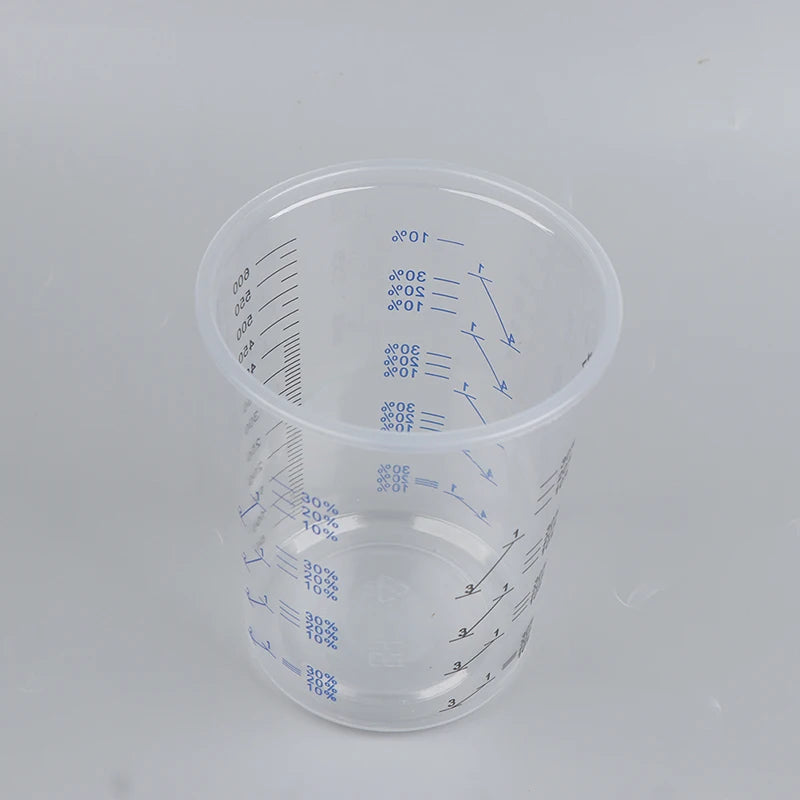 10/50Pcs 600ml Disposable Paint Mixing Calibrated Cup Transparent Graduated Plastic Liquids Measuring Cups
