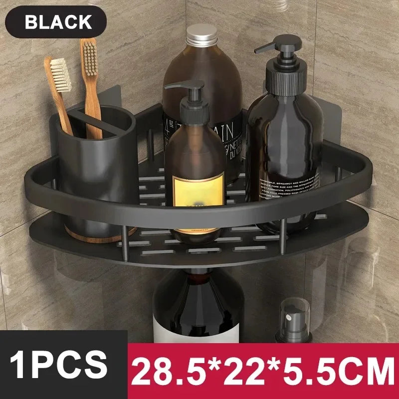 Wall Mounted No Drill Aluminum Alloy Shower Shelf Durable
