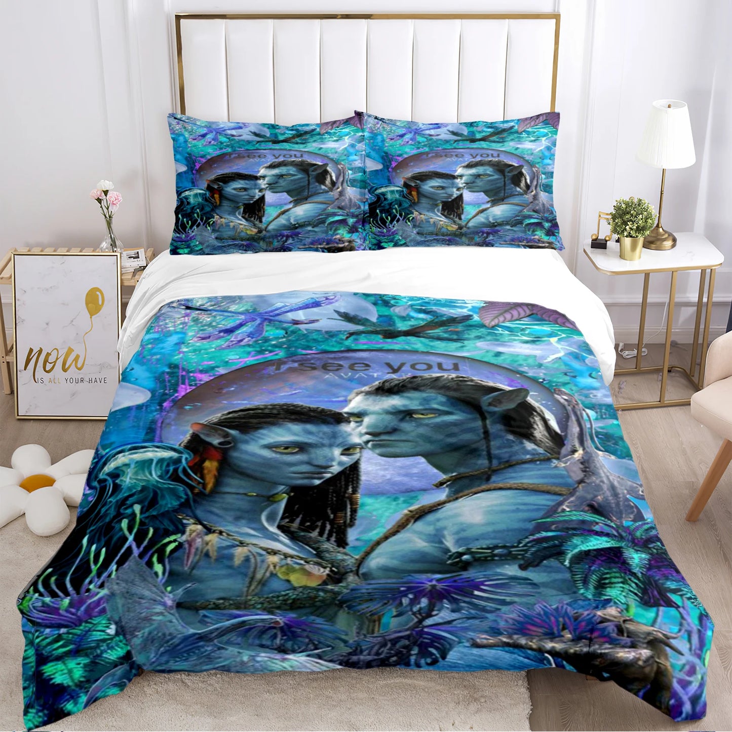 A-Avatar Movie Pattern All Season Duvet Cover Bedding Comforter sets Soft Quilt Cover and Pillowcases Single/Double/Queen/King