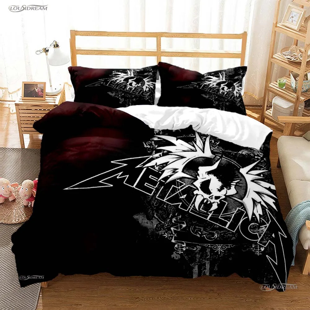 Heavy Metal Music Casal All Season Duvet Cover Comforter Bedding Sets Soft Quilt Cover and Pillowcases Single/Double/Queen/King