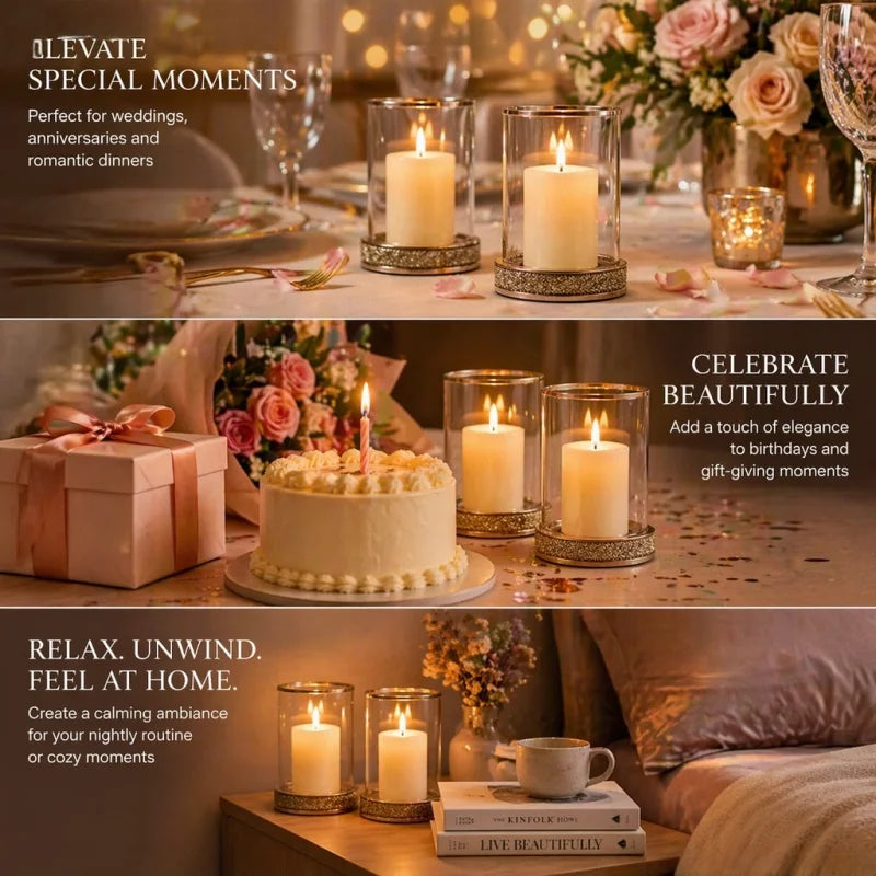 Contemporary Sparkling Hurricane Candle Holder For Weddings