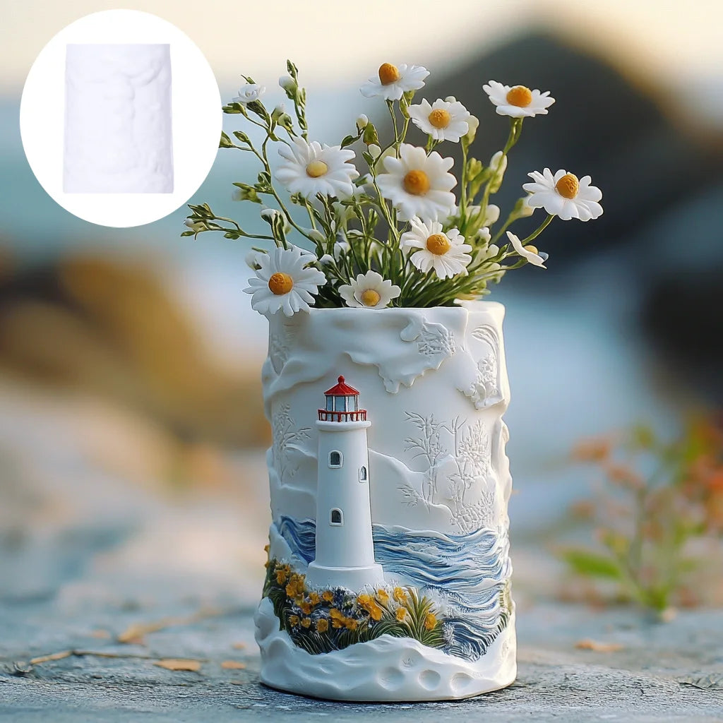 Mountain relief succulent plant flowerpot resin silicone mold mountain stream flowing water storage box candle cup gypsum molds