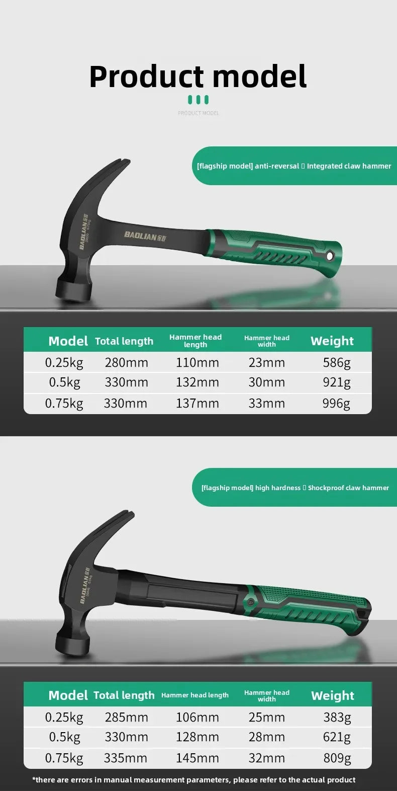 Multifunctional Claw Hammer Ramshorn Nail Hammer Engineering Handle Lightweight Portable Carpentry Window Breaking Hand Tools