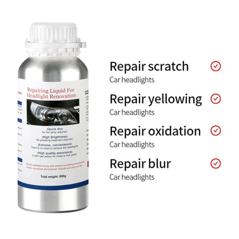 Car headlight polishing liquid polymer Car headlight chemicals polish restoration fluid 800ML evaporator lamps regeneration