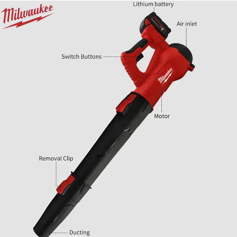 Milwaukee Cordless Efficient Leaf Blower 38000RPM Clean Air Blower Brushless Handheld Turbo Blower Power Tool 18V Battery