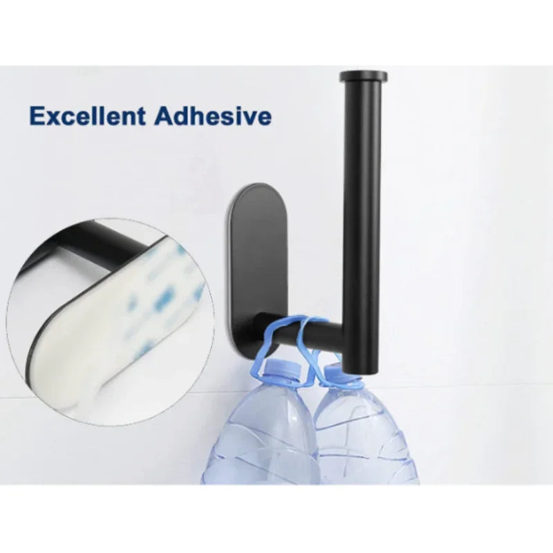 Wall Mounted Rustproof Stainless Steel No Punching Toilet Holder