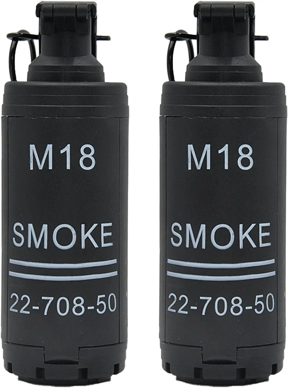 M18 Airsoft Grenade Toys 2Pcs Toy Hand Grenades Plastic CS Battle Game Tactical CS Grenade Pull Ring Toys Role Play Model Prop for Age 14+