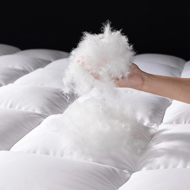 Premium Goose Down Mattress Topper For Plush Sleep Comfort
