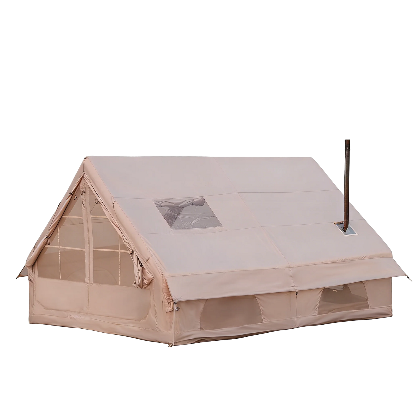 PAKICETUS Large Luxury Inflatable Glamping Tent with Manual Hand Pump, Easy Setup 4 Season Anti-Snow Spacious Family Shelter, Weatherproof Air Tent for Outdoor Camping, Backyard Party & Wilderness Adventure