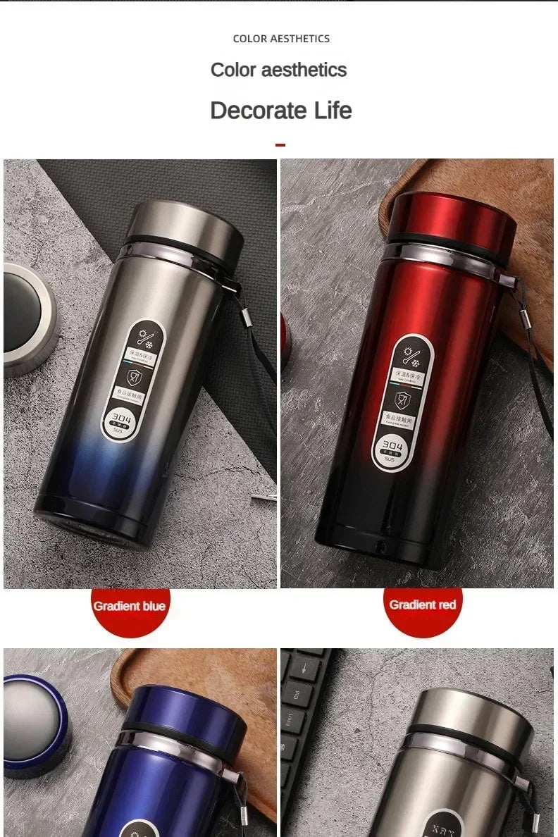 Thermos Sus304 Tea Water Bottle 500ML-1Liter Stainless Steel Vacuum Flask Portable Cups Bottle with LED Temperature Display