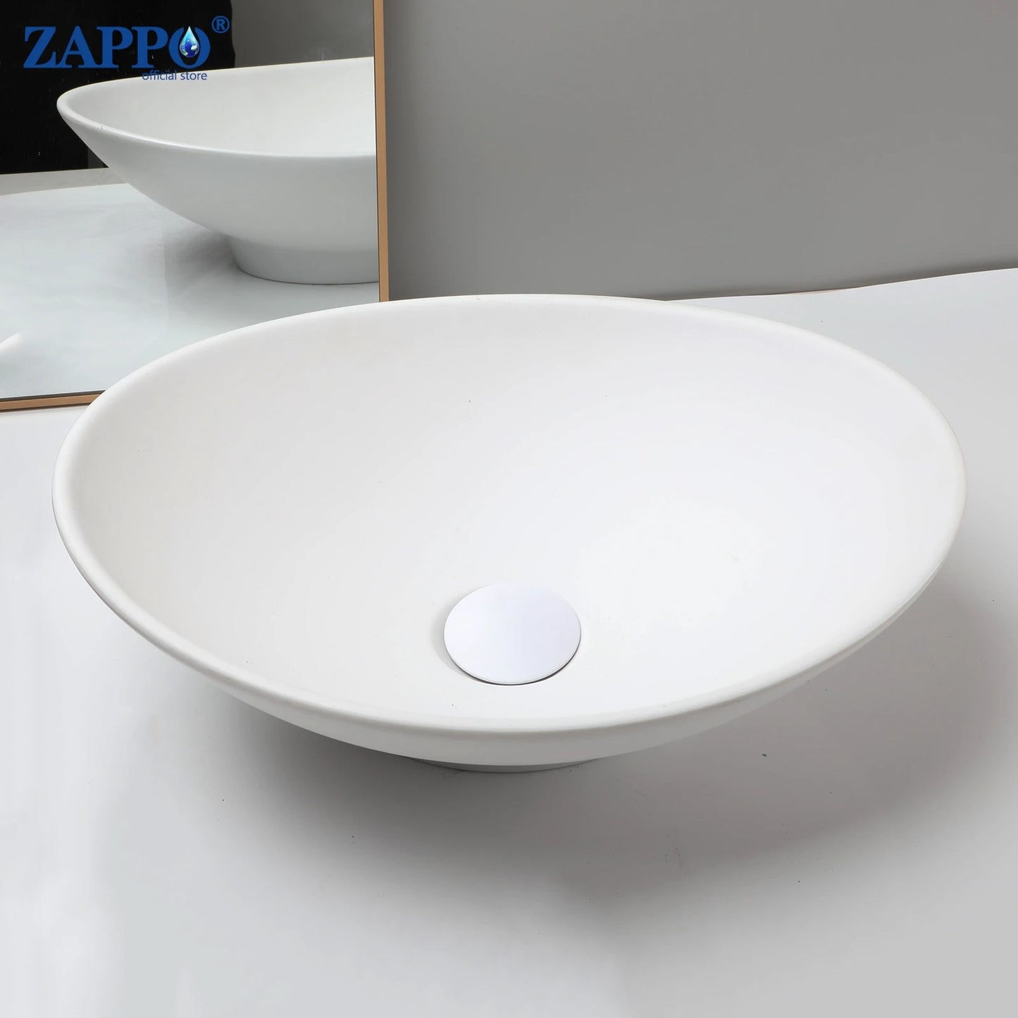 ZAPPO Vessel Sink With Drain Stone Resin Washbasin