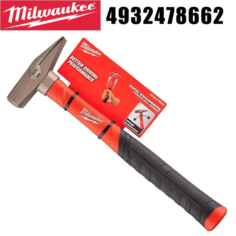 Milwaukee 4932478662 300g Engineers Hammer Fiberglass Anti-slip Grip Machinist Cross Pein Hammer