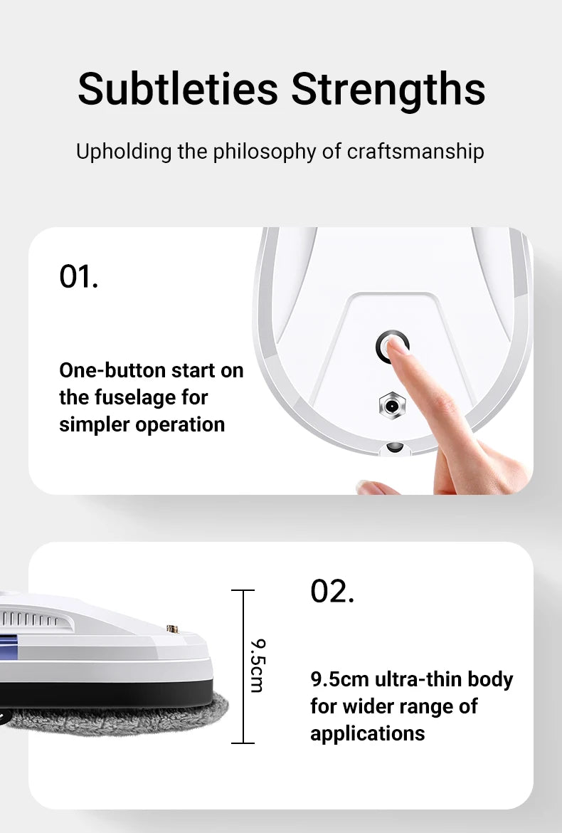 DIVEDEER Intelligent water spray window cleaner with automatic water spray function anti-fall magnetic glass home smart cleaner