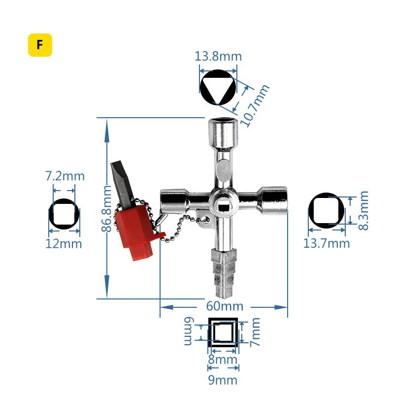 4 Ways Phillips Wrench Mini Universal Internal Triangle Multifunction Small Cross Key Wrench Repair Hand Tools For Car elevator
