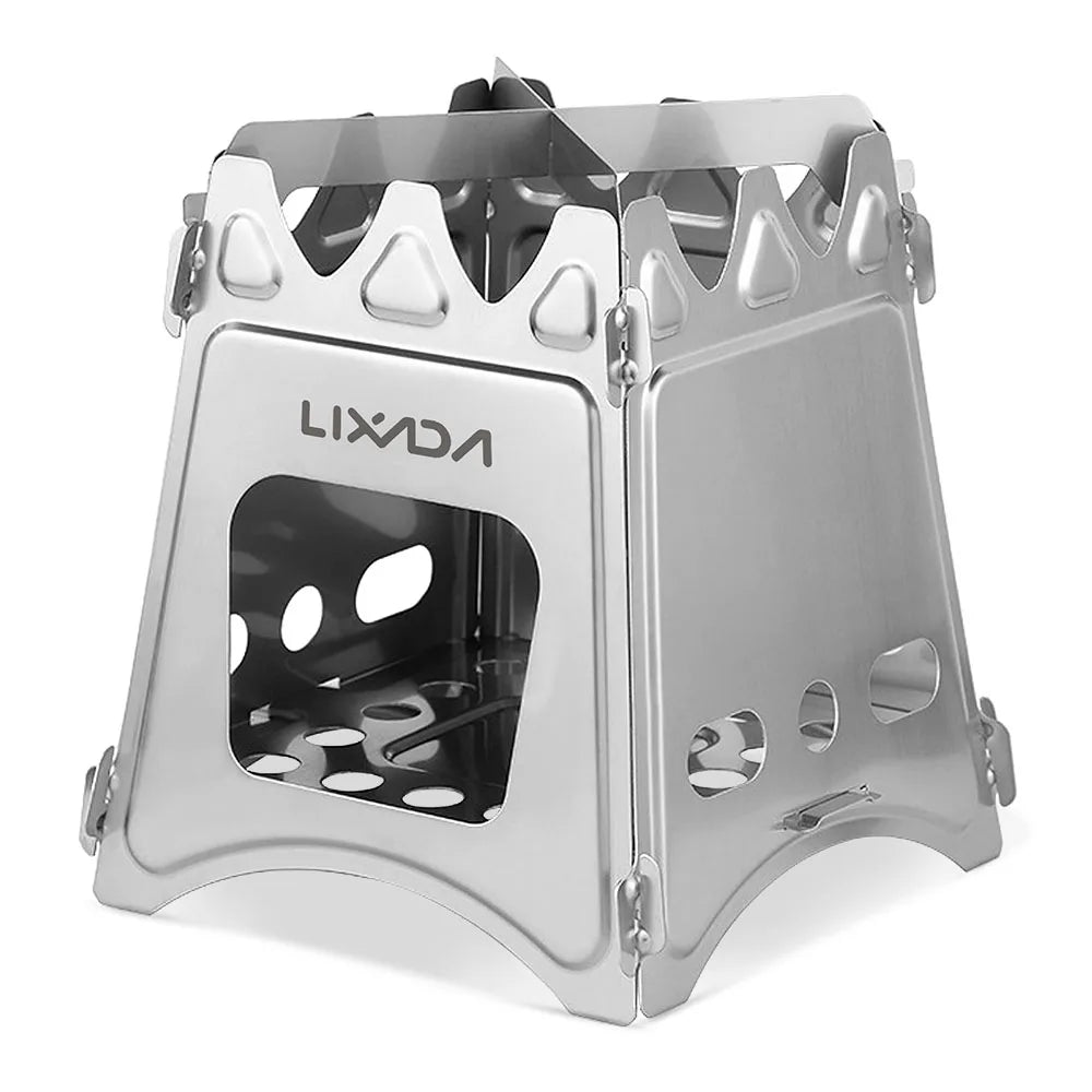 Lixada Compact Folding Titanium Wood Stove for Outdoor Camping Cooking Picnic Wood Burner camping accessories and equipment