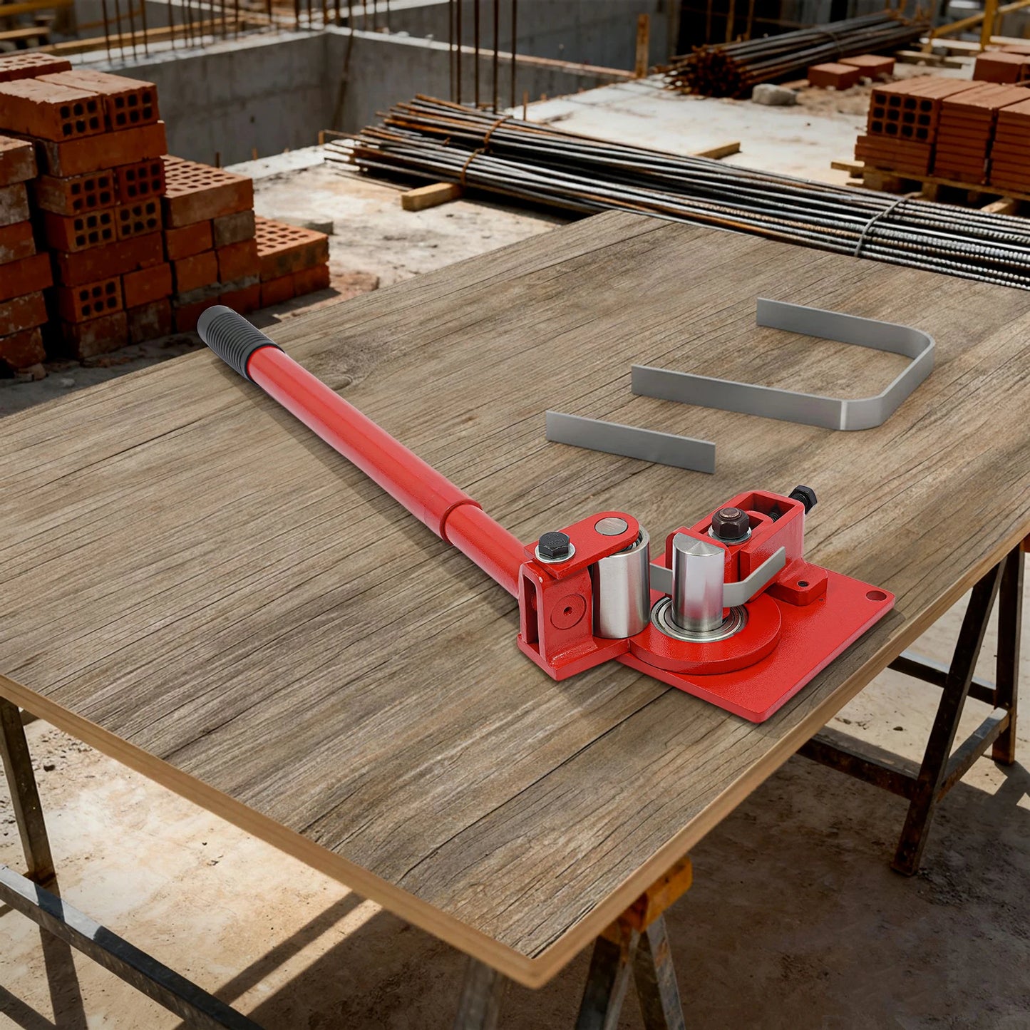 Manual Flat Bar Bender 90°, Sheet Metal Bending Tool 0-5mm Thick, Flat Steel Bender 0-50mm Width 7 Bearings for Steel Copper Aluminum