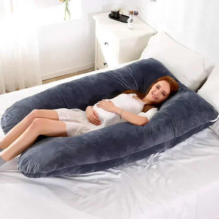 Soft U Shaped Pregnancy Pillow For Side Sleeping Relief