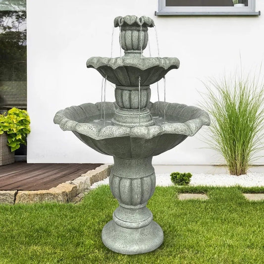 Birdbath Garden Waterfall Fountain for Outdoor Serenity