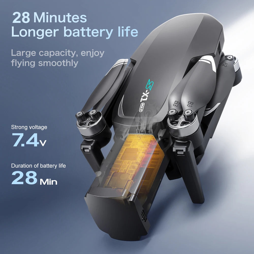 S-X1 MAX GPS Drone Professional 4K Camera 3-axis Gimbal Aerial FPV Brushless Security Drone with Large Screen Control Quadcopter