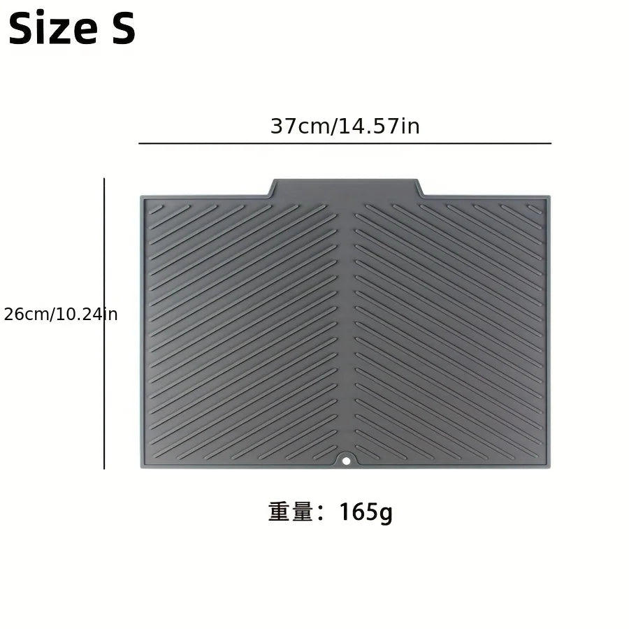 1pc Silicone Draining Pad Diversion Opening Slope Dish Cup Storage Pad Bathroom Water Filter Pad Non-Slip Mat Kitchen Unit Heat