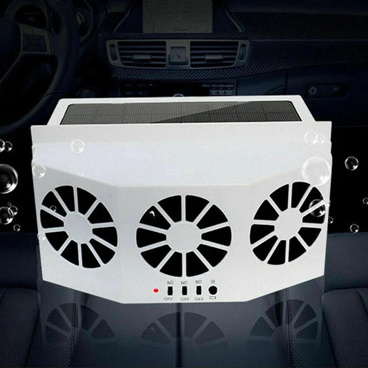 Summer solar-powered dual-fan car window windshield car ventilation outlet ventilation cooling air conditioning exhaust