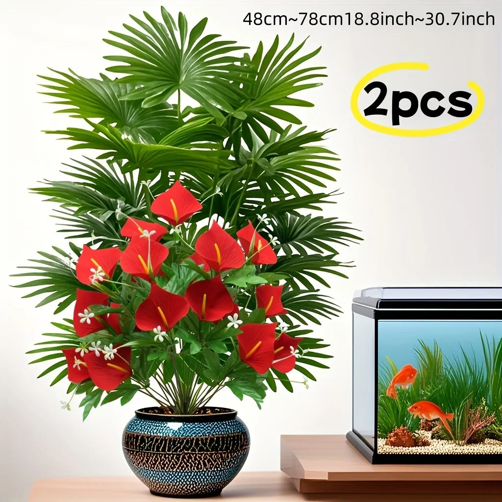 Elegant Artificial Calla Lily Palm Tree Duo For Home