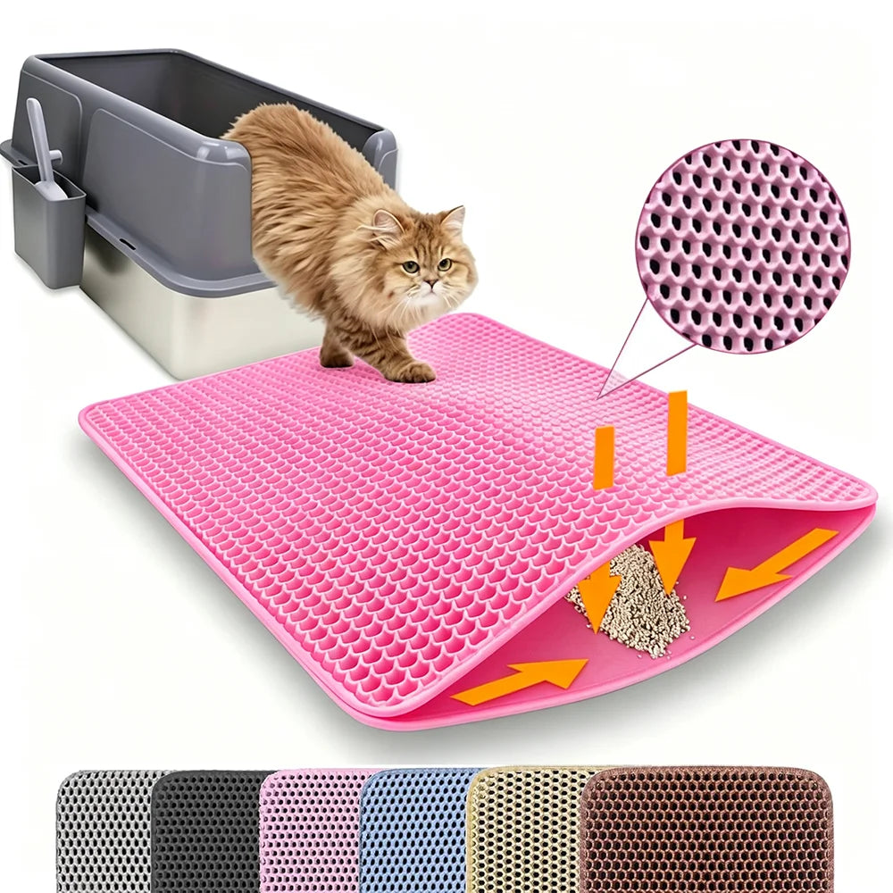 Durable Double Layer Non Slip Waterproof Cat Litter Mat