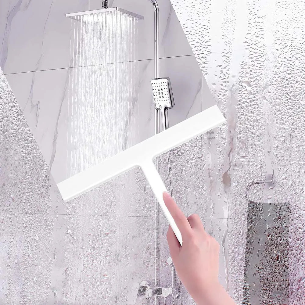 New Shower Squeegee Glass Wiper Scraper Shower Squeegee Cleaner With Silicone Holder Bathroom Mirror Scraper Glass Cleaning