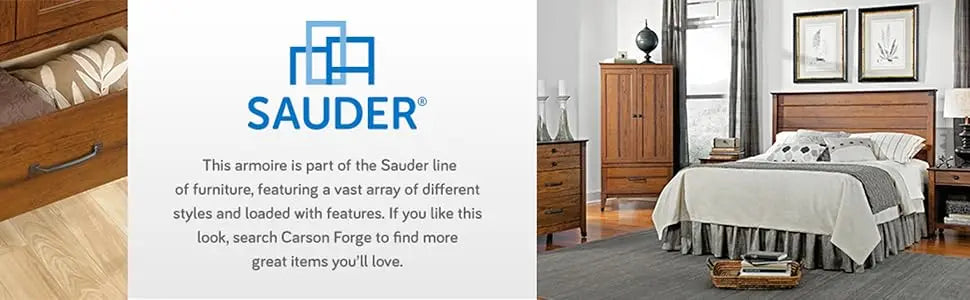 Sauder Carson Forge Armoire, Washington Cherry finish