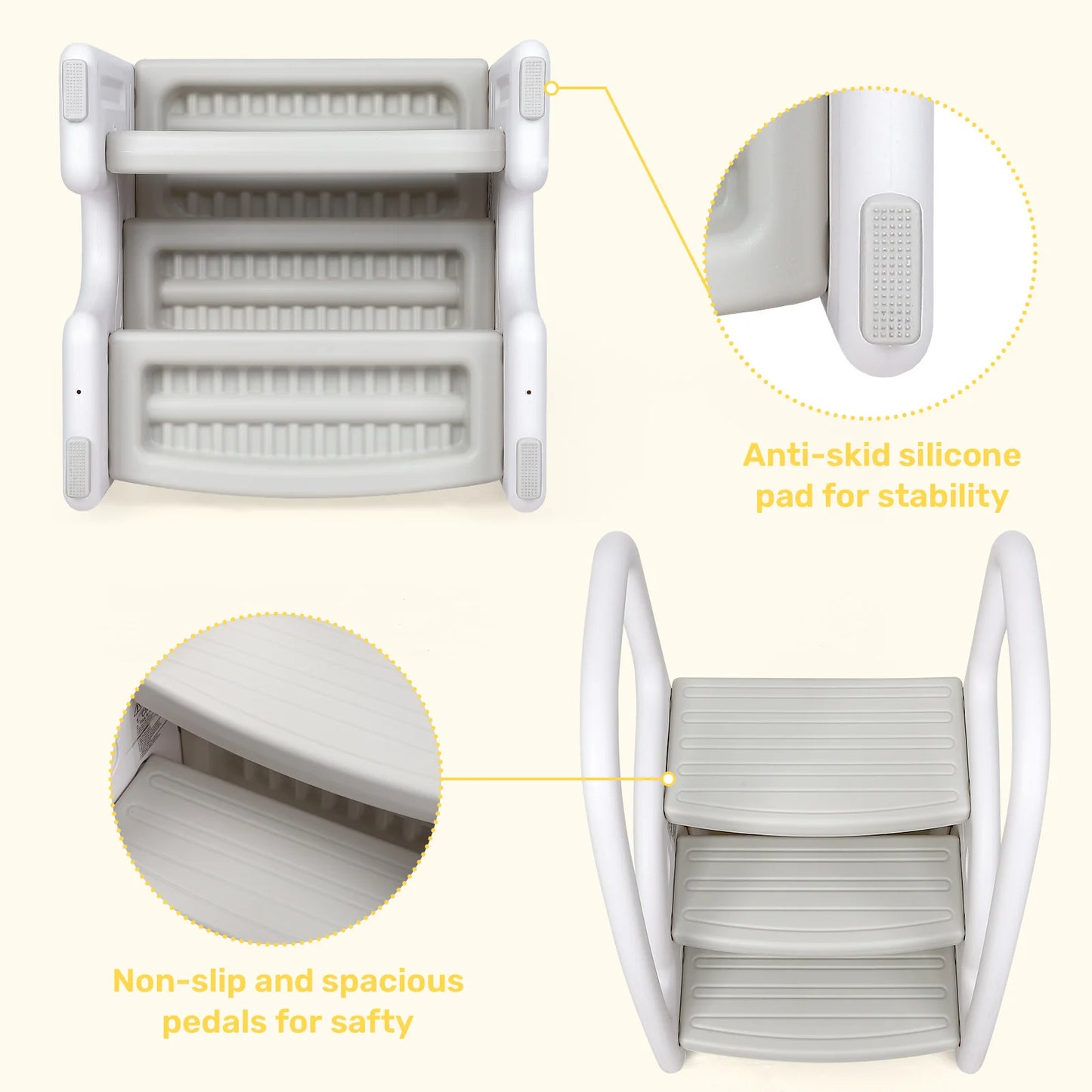 Toddler Step Stool With Handles For Bathroom And Kitchen