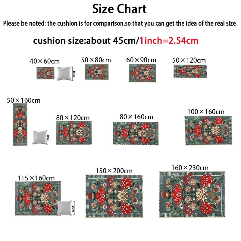 VIKAMA Nordic Simple Carpet Living Room Coffee Table Flannel Large Carpet Anti-Slip Bedroom Bedside Floor Mat Home Decoration