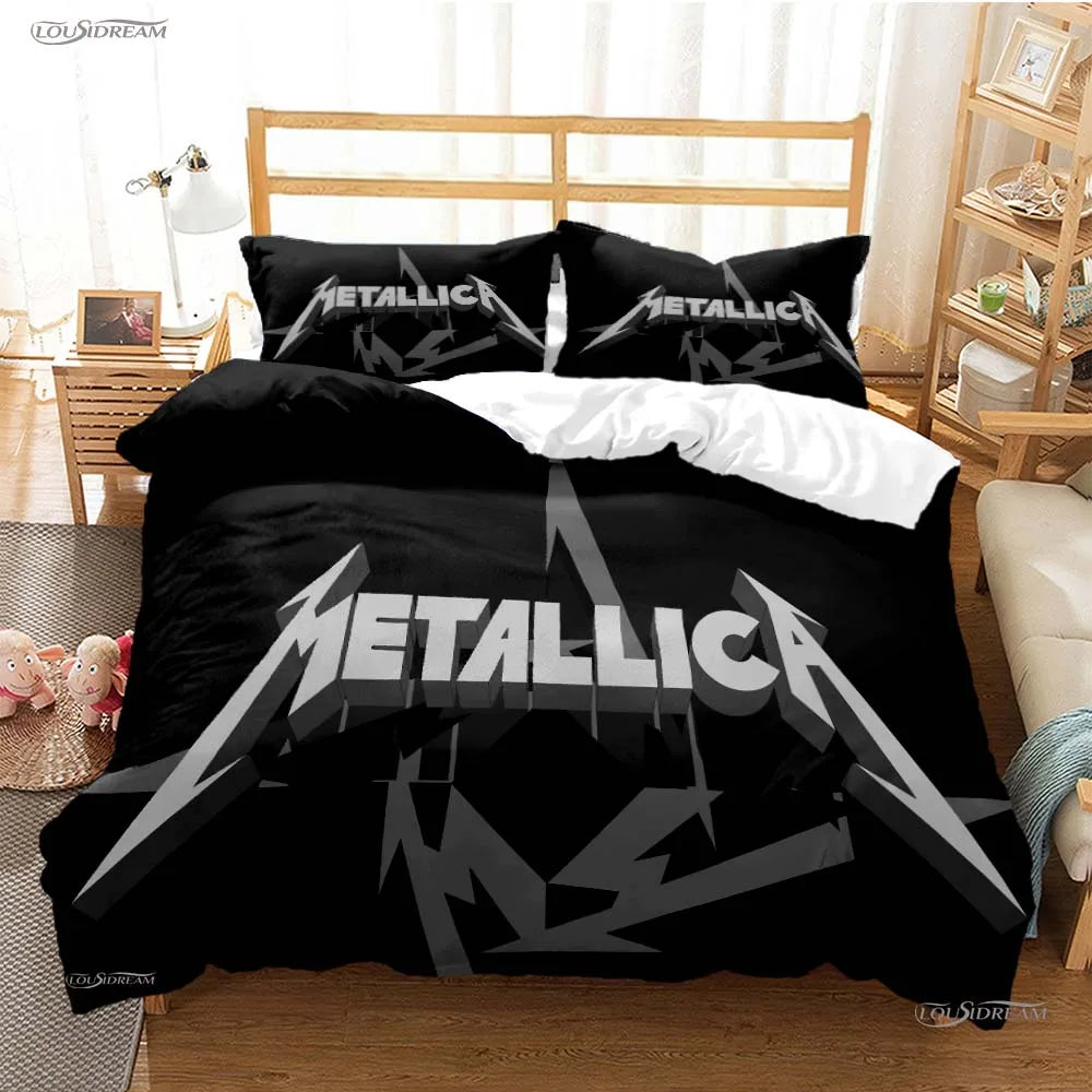 Heavy Metal Music Casal All Season Duvet Cover Comforter Bedding Sets Soft Quilt Cover and Pillowcases Single/Double/Queen/King