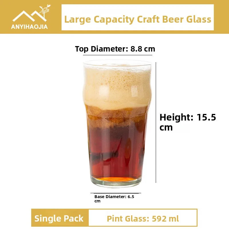 Large Capacity IPA Beer Glass Pub Commercial Pint Cup Craft Beer Mug Creative Personalized Wheat Beer Cup Crystal Glass