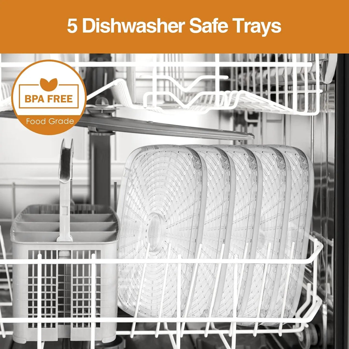 240W Food Dehydrator, Dehydrator for Food and Jerky, Fruits, Herbs, Veggies, 5 BPA-Free Trays Dishwasher Safe