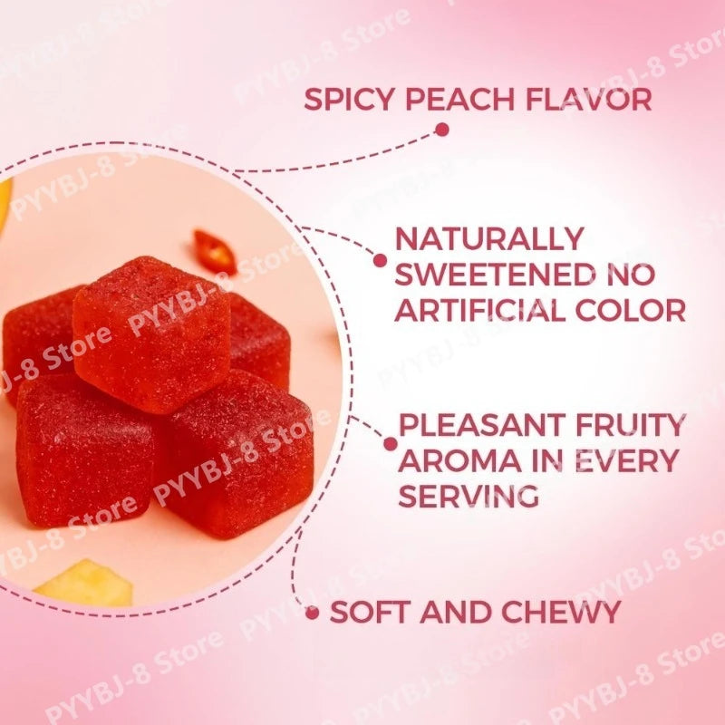 Hormonal Balance Gummie Peach Flavor Contain Chili Pepper and Maca Root Extract Support Daily Health & Energy Recovery