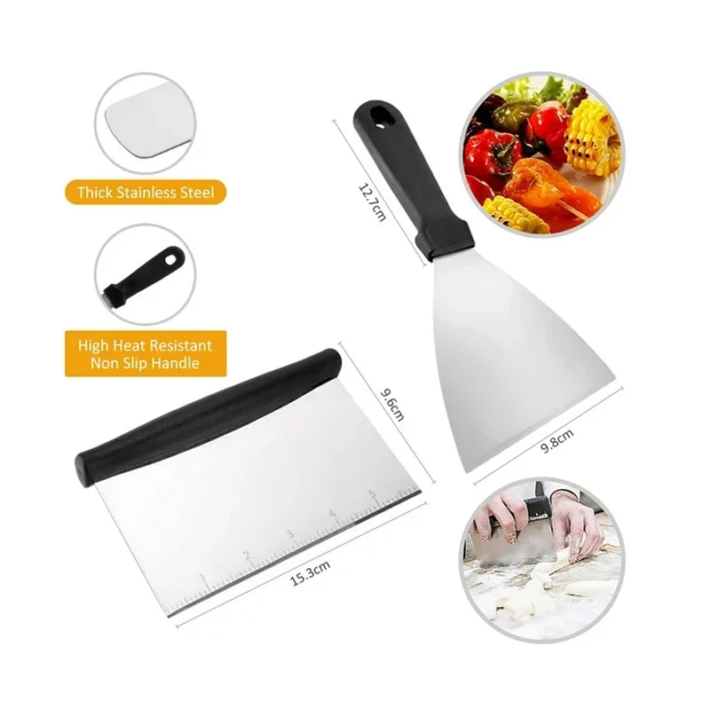 15-Piece Flat Top Grill Tool Set for Blackstone Camping