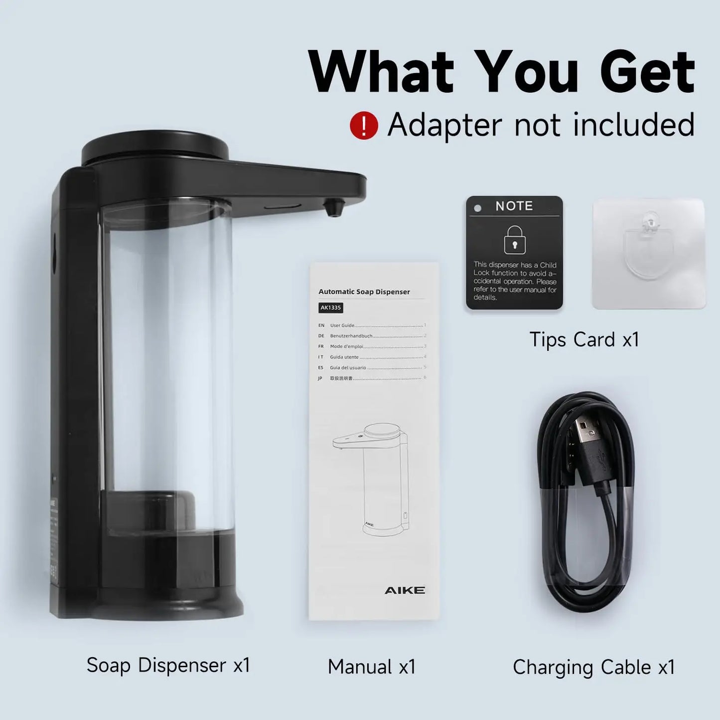 AIKE Automatic Soap Dispenser For Kitchen Hands Wall Mounted