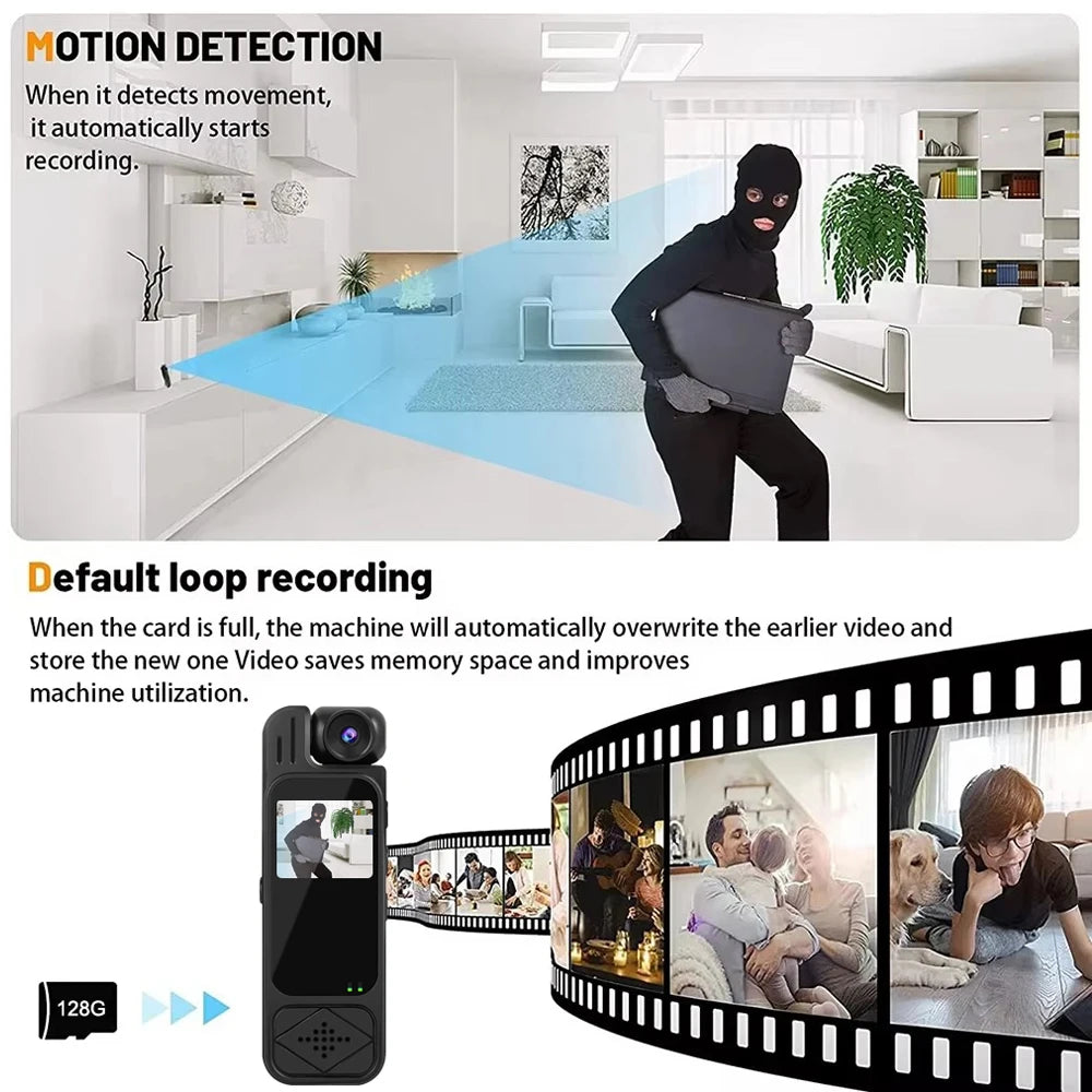 2026 Portable HD 1080P Mini Camera Digital Video Recorder Worn Police Small Body Cam Infrared Night Vision Sports DV Camcorders